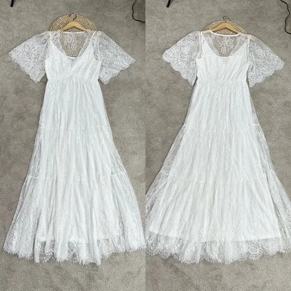 Baltic Born White Lace Maxi Dress - Picture 3 of 15